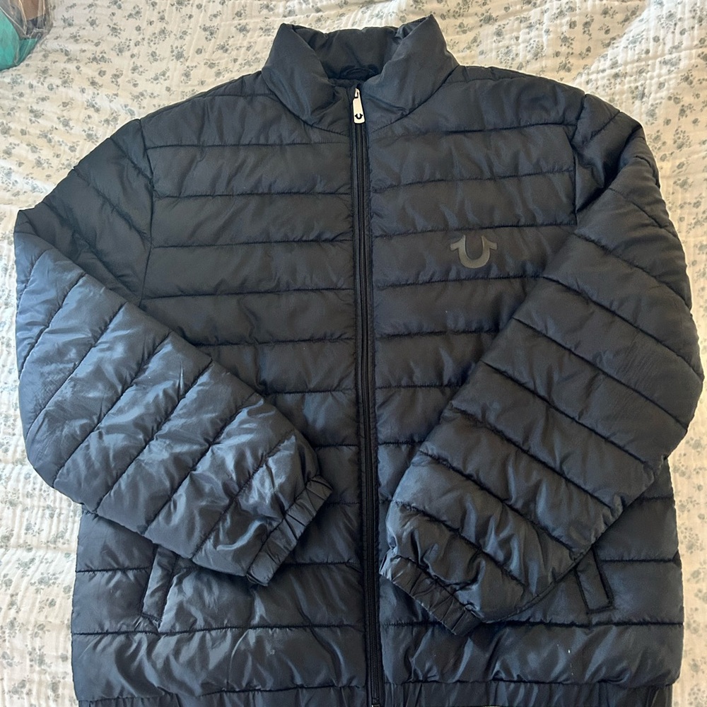 True Religion Men's Black Quilted Puffer Jacket